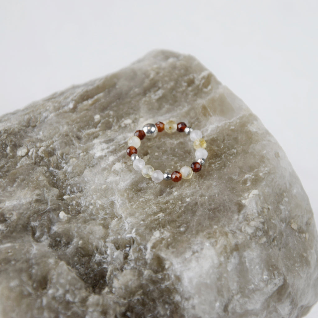 Garnet Citrine Rose Quartz Ring