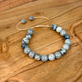 Gray Jasper Bracelet 8MM on a Cord