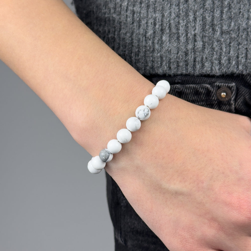 Howlite Bracelet 8MM on a Cord