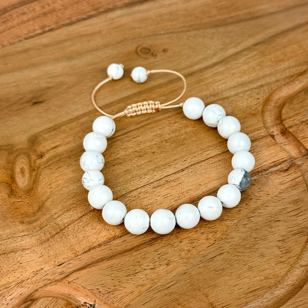 Howlite Bracelet 8MM on a Cord