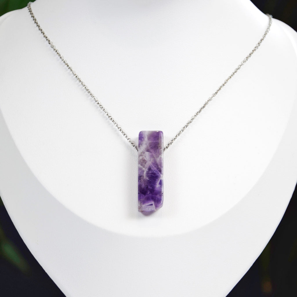 Natural Amethyst stone on an adjustable cord
