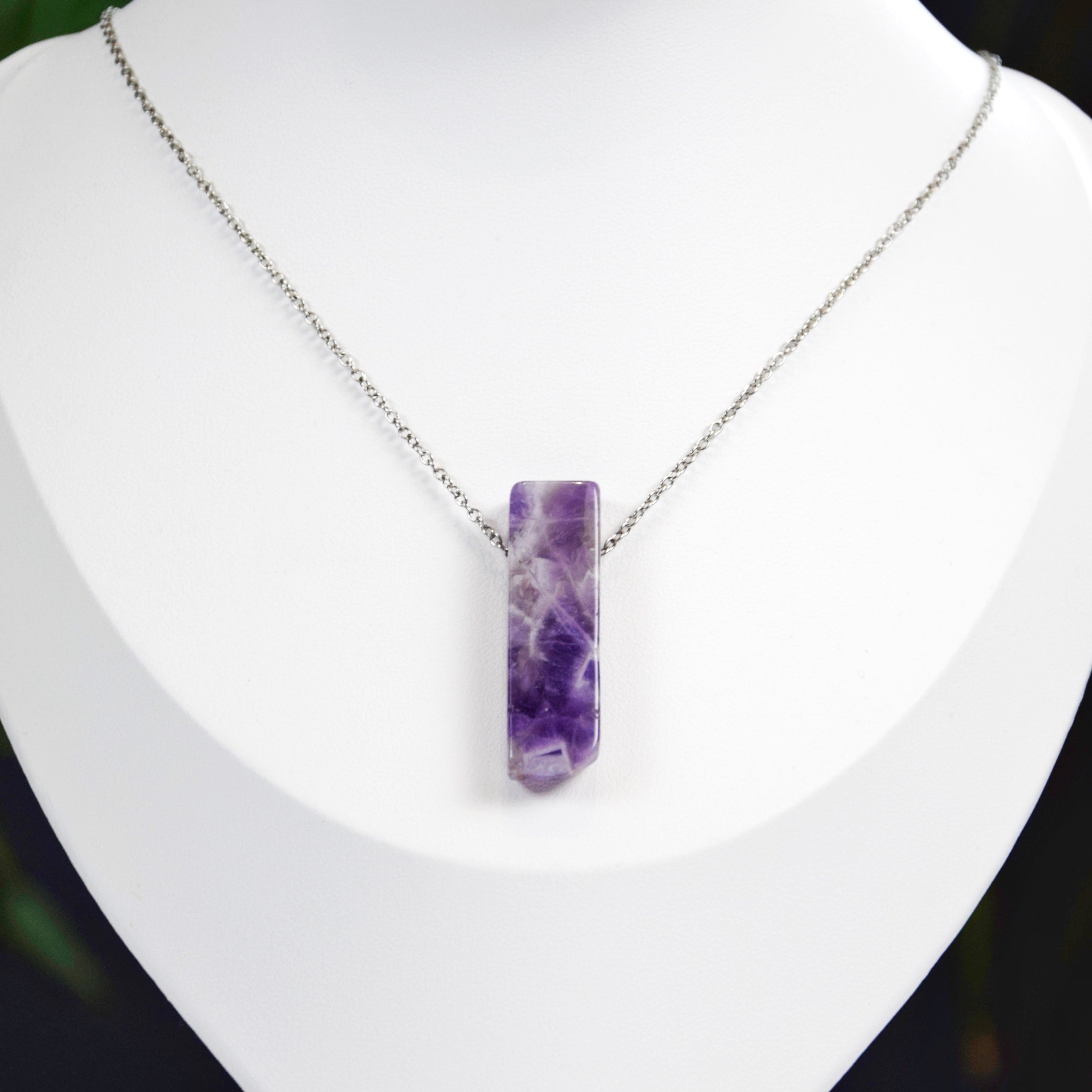 Natural Amethyst stone on an adjustable cord