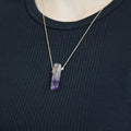Natural Amethyst stone on an adjustable cord