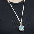 Natural Apatite stone on an adjustable white cord