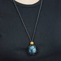 Natural Apatite stone on an adjustable black cord