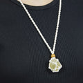 Natural Citrine stone on an adjustable white cord