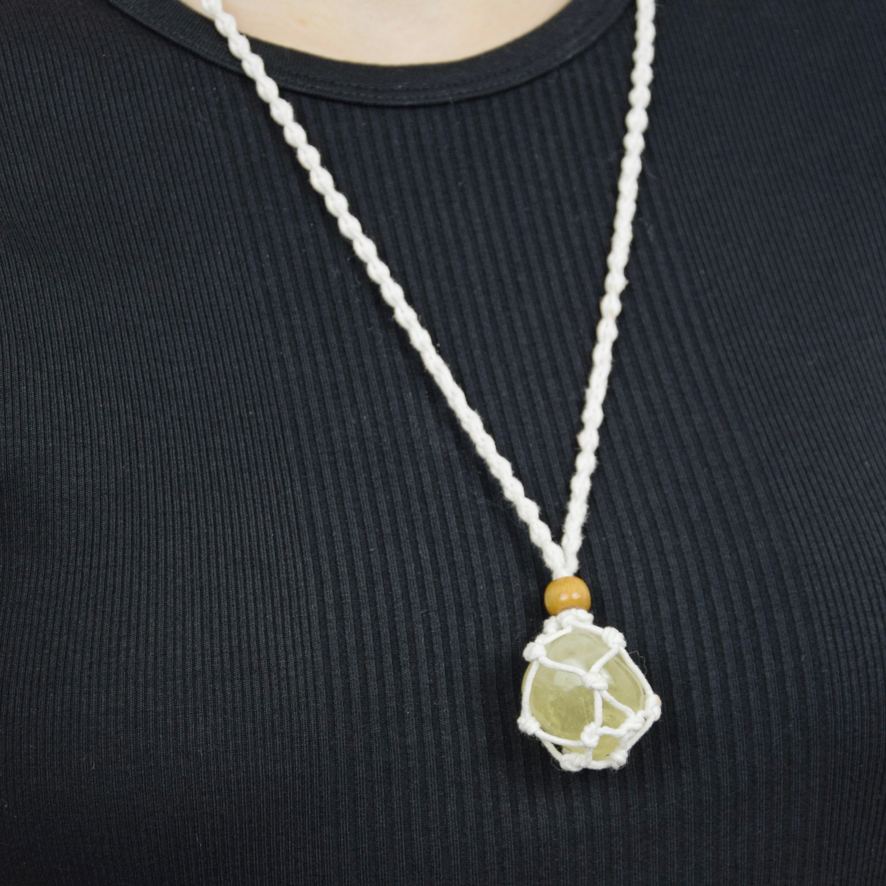 Natural Citrine stone on an adjustable white cord