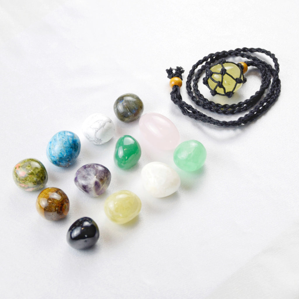 Natural Citrine stone on an adjustable black cord