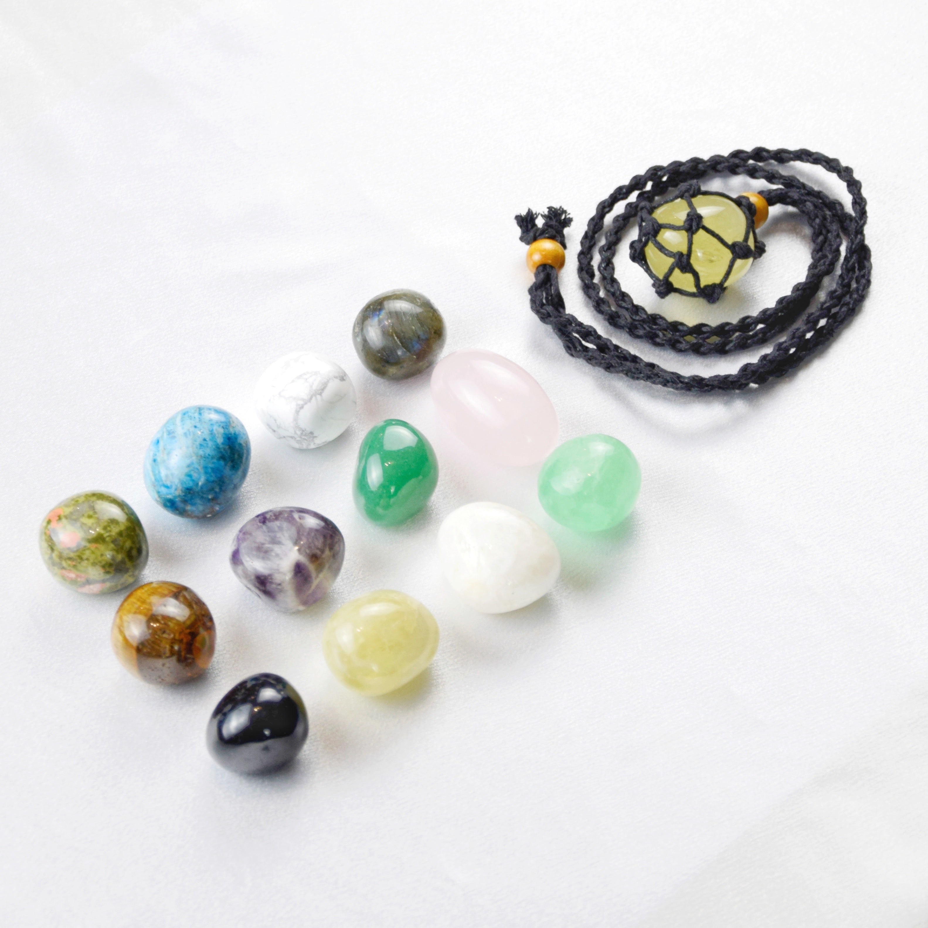 Natural Citrine stone on an adjustable black cord