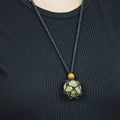 Natural Citrine stone on an adjustable black cord