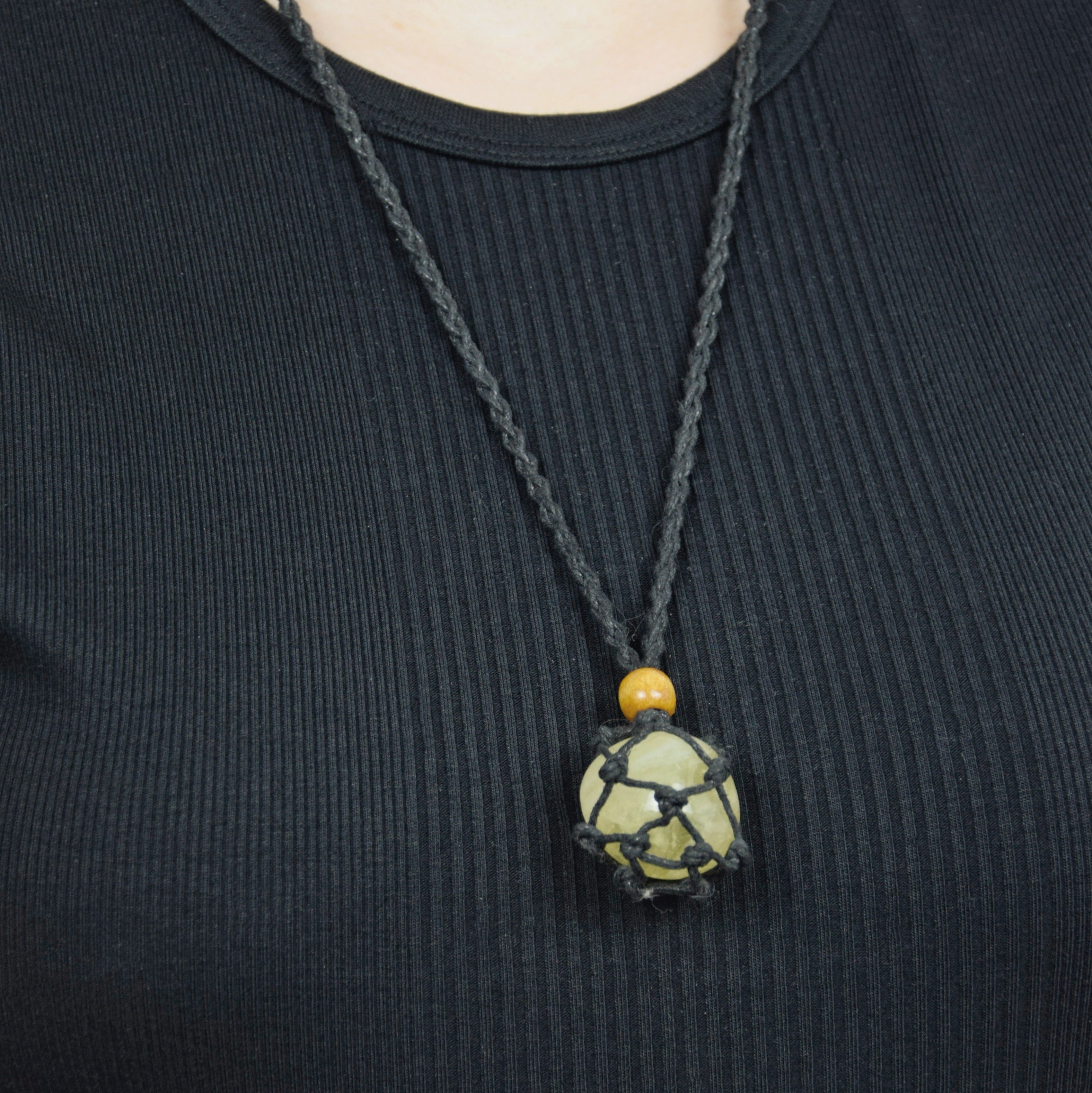Natural Citrine stone on an adjustable black cord