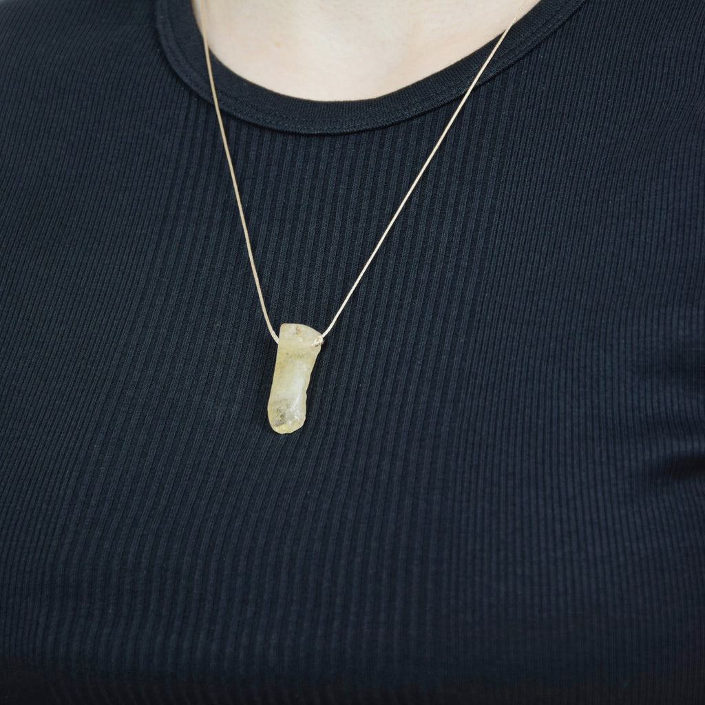 Natural Citrine stone on an adjustable cord
