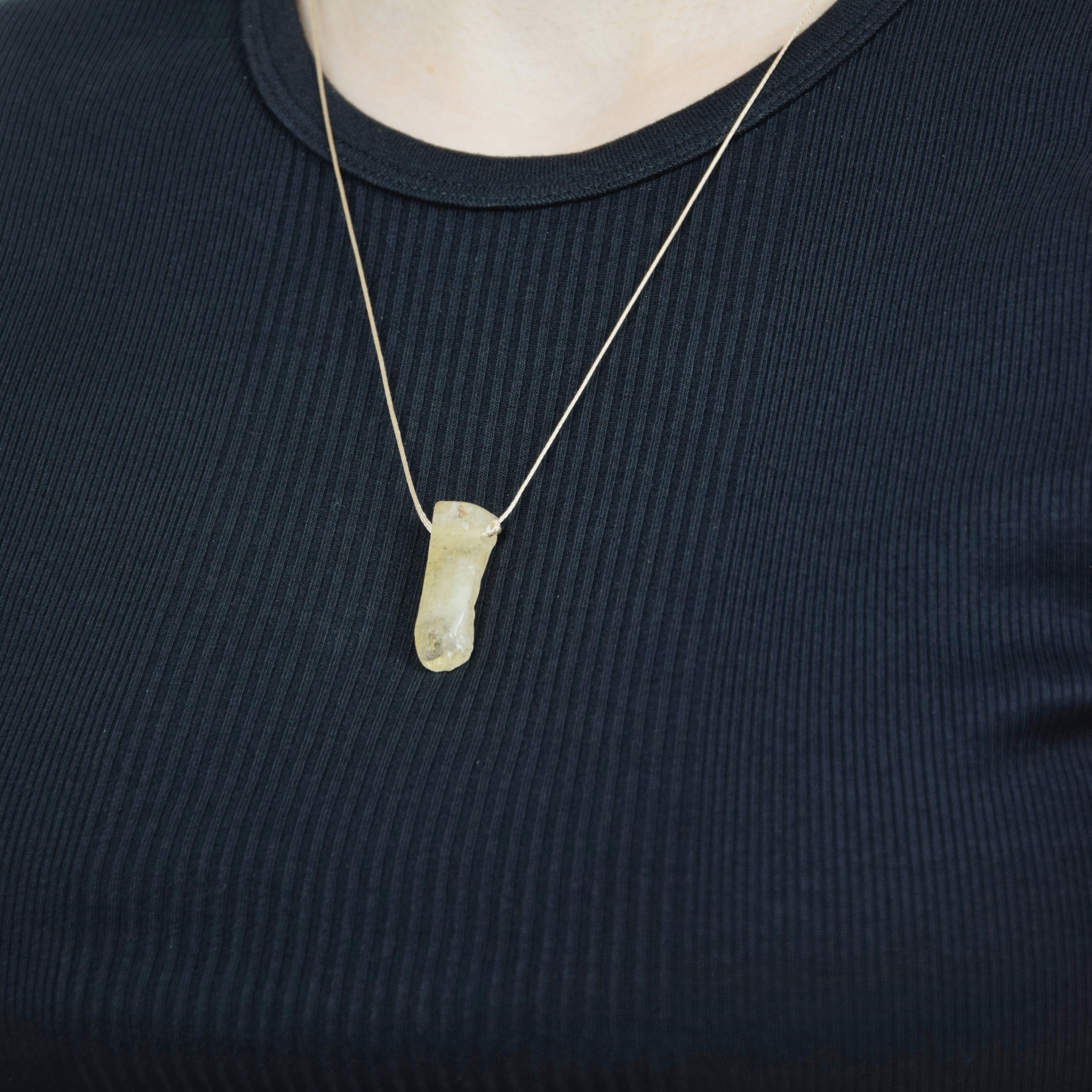 Natural Citrine stone on an adjustable cord