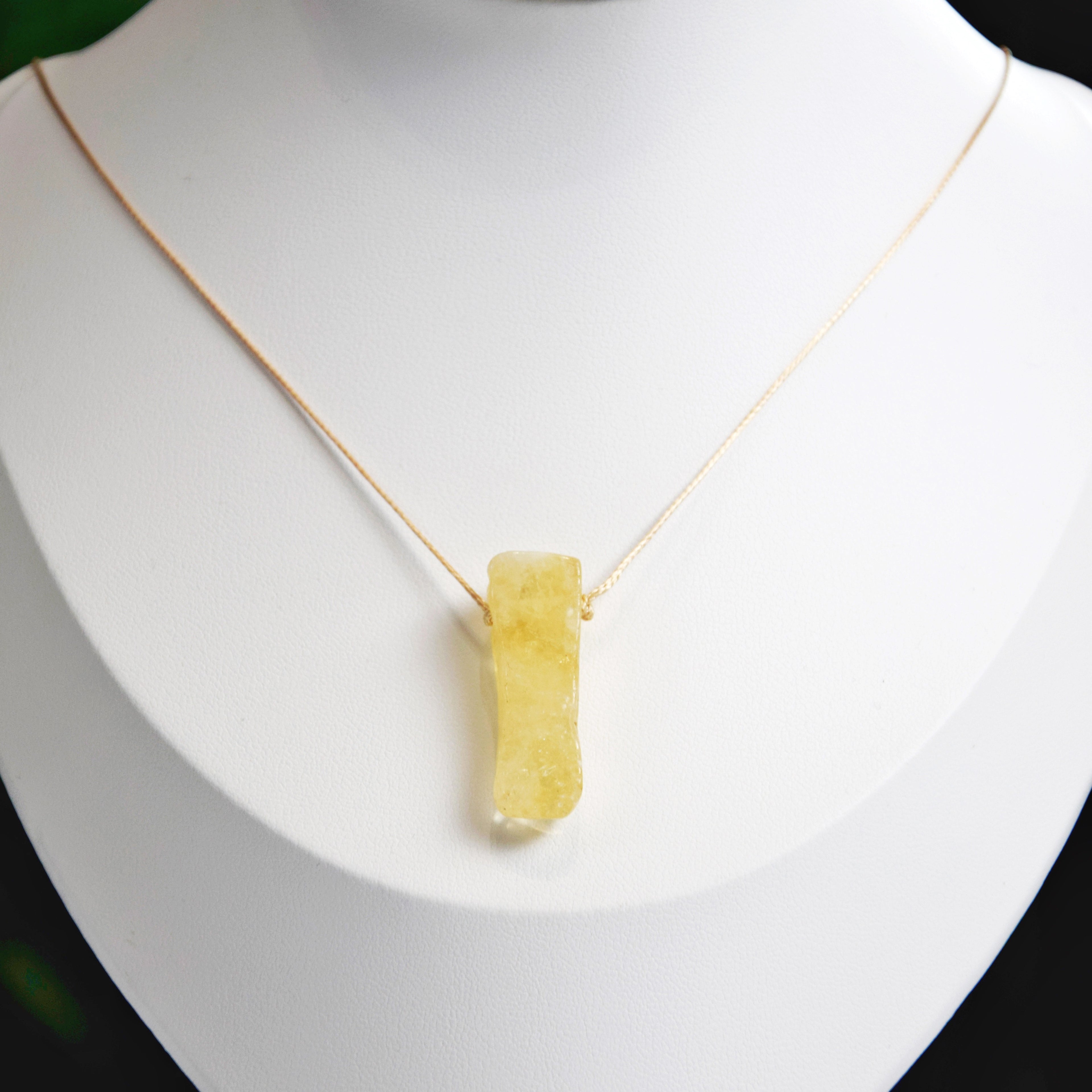 Natural Citrine stone on an adjustable cord