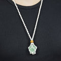Natural Fluorite stone on an adjustable white cord