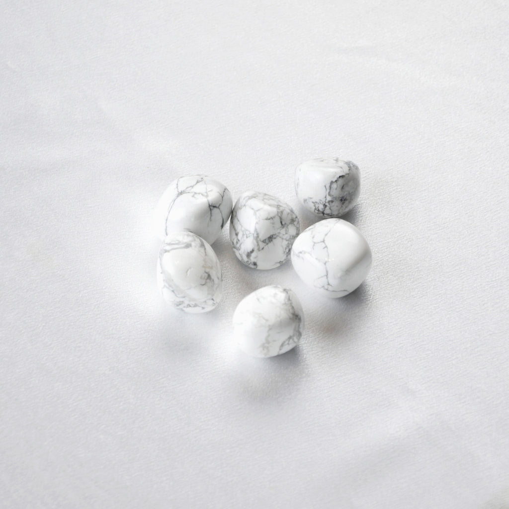 Natural Howlite stone on an adjustable white cord