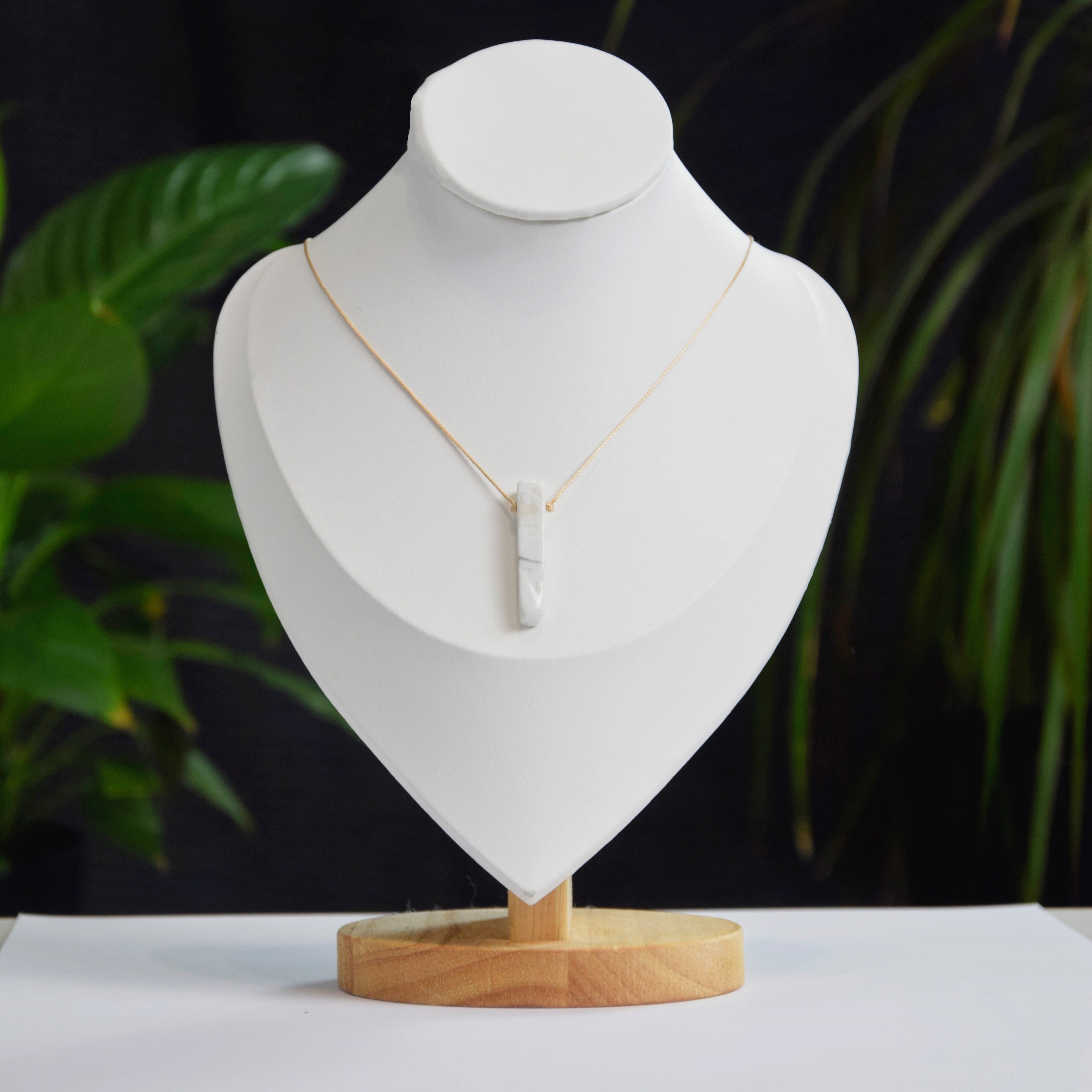 Natural Howlite stone on an adjustable cord