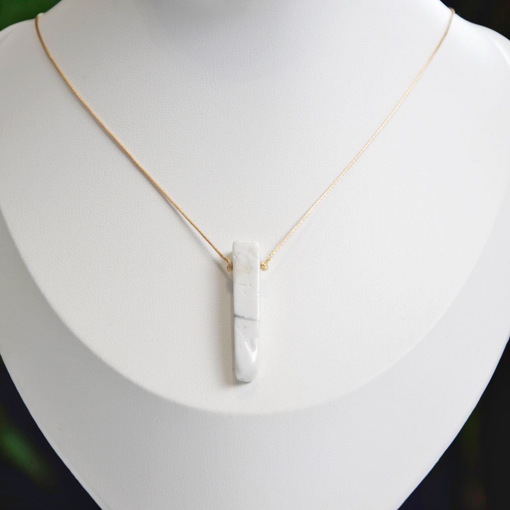 Natural Howlite stone on an adjustable cord