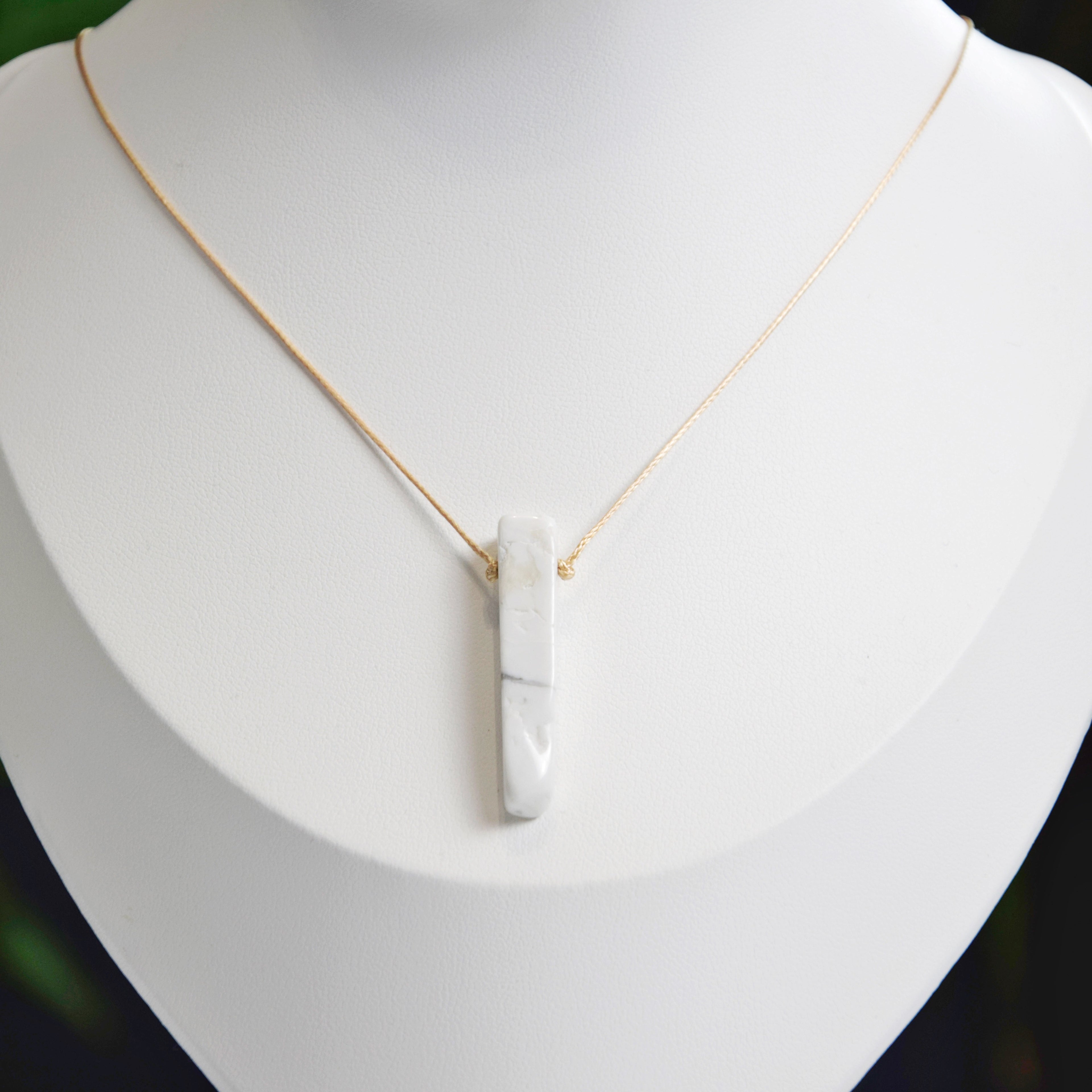 Natural Howlite stone on an adjustable cord