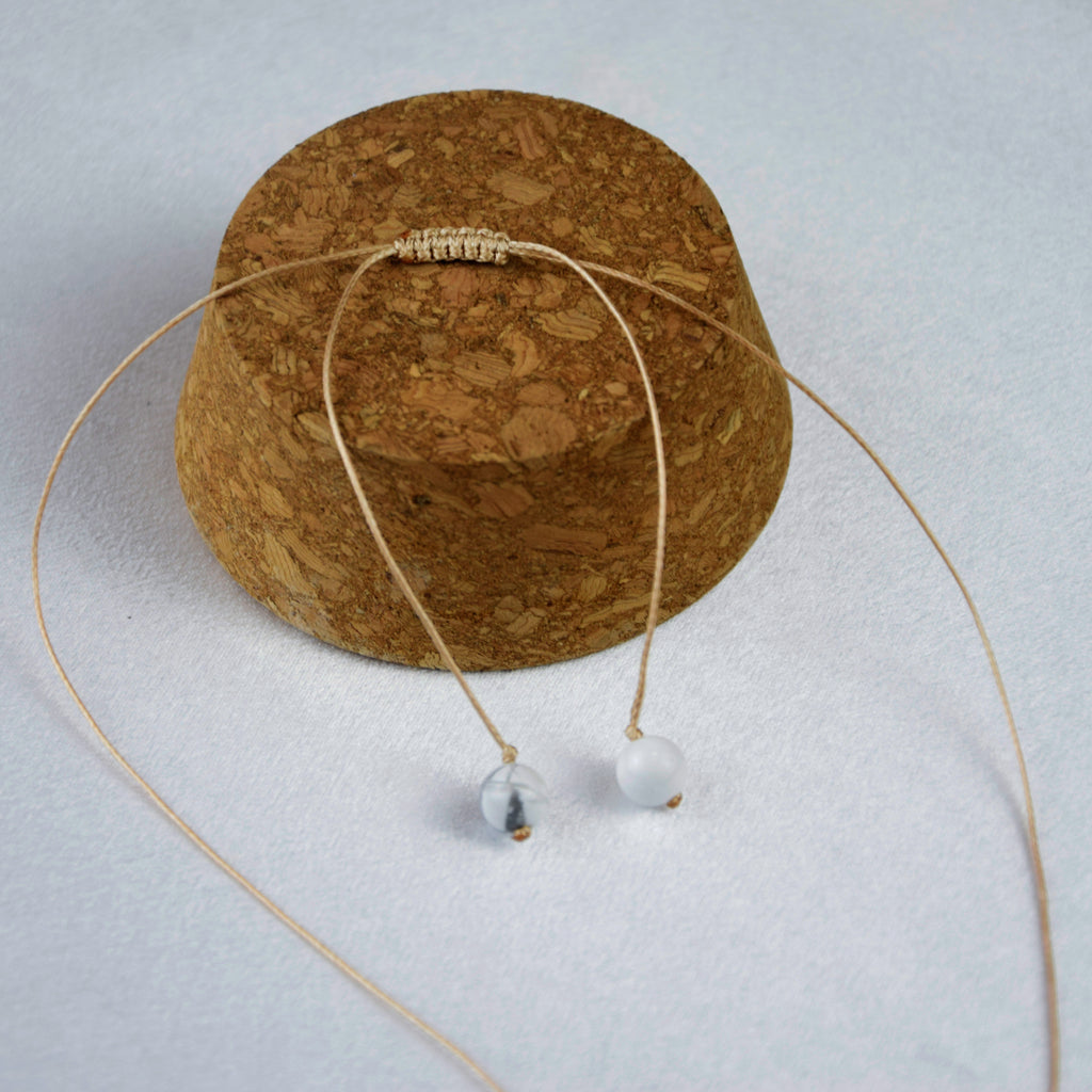 Natural Howlite stone on an adjustable cord