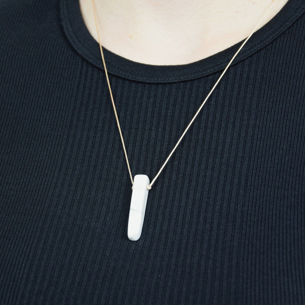 Natural Howlite stone on an adjustable cord