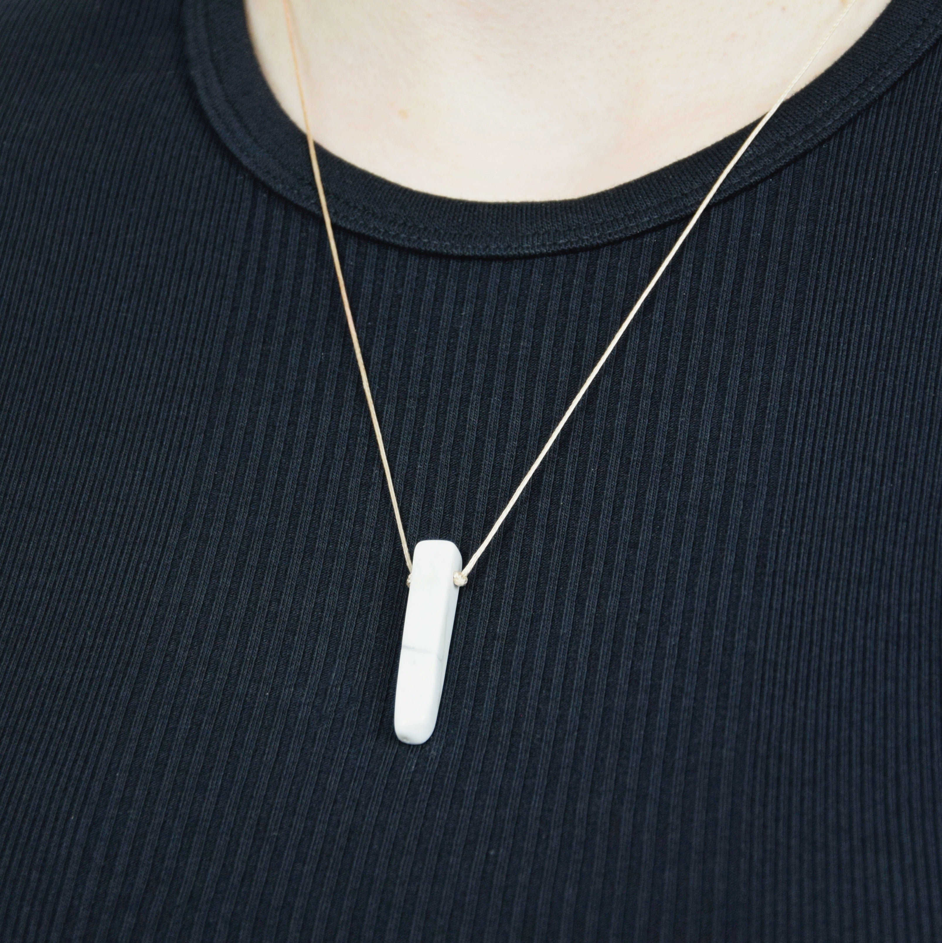 Natural Howlite stone on an adjustable cord