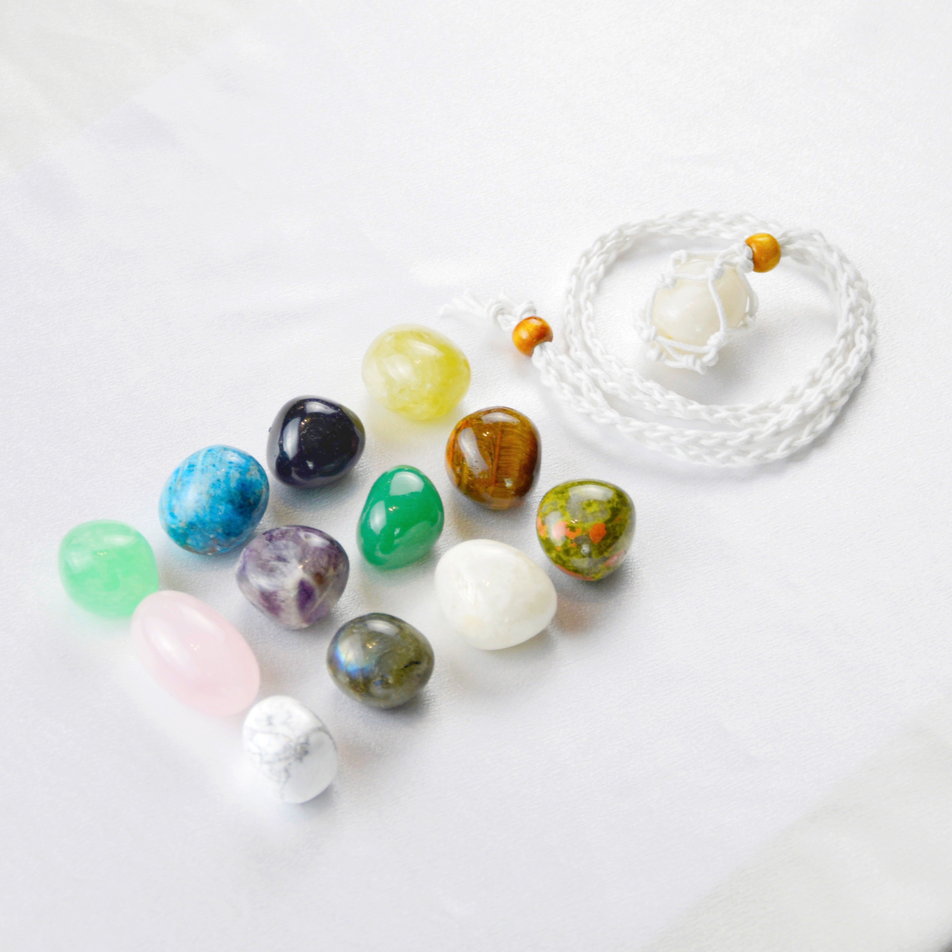 Natural Moonstone on an adjustable white cord