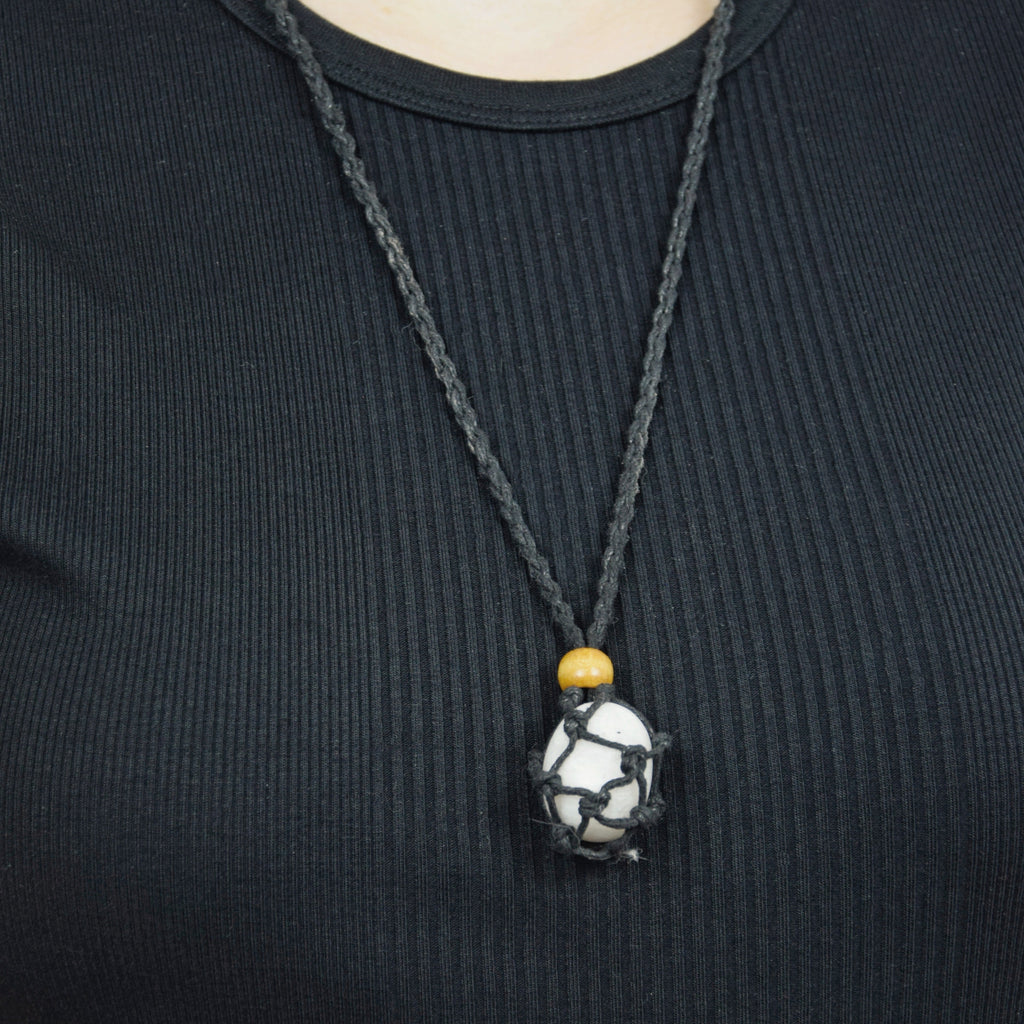 Natural Moonstone on an adjustable black cord