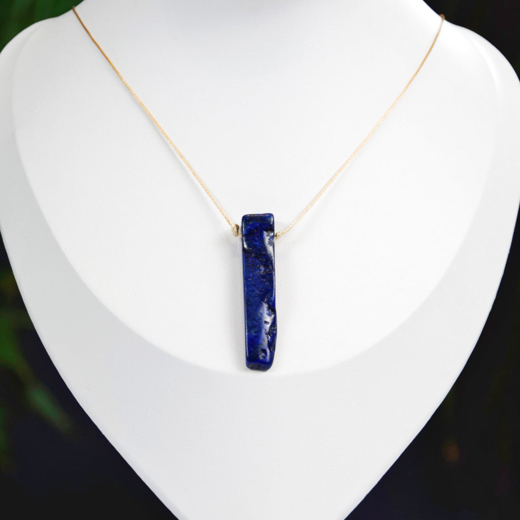 Natural Lapis Lazuli stone on an adjustable cord