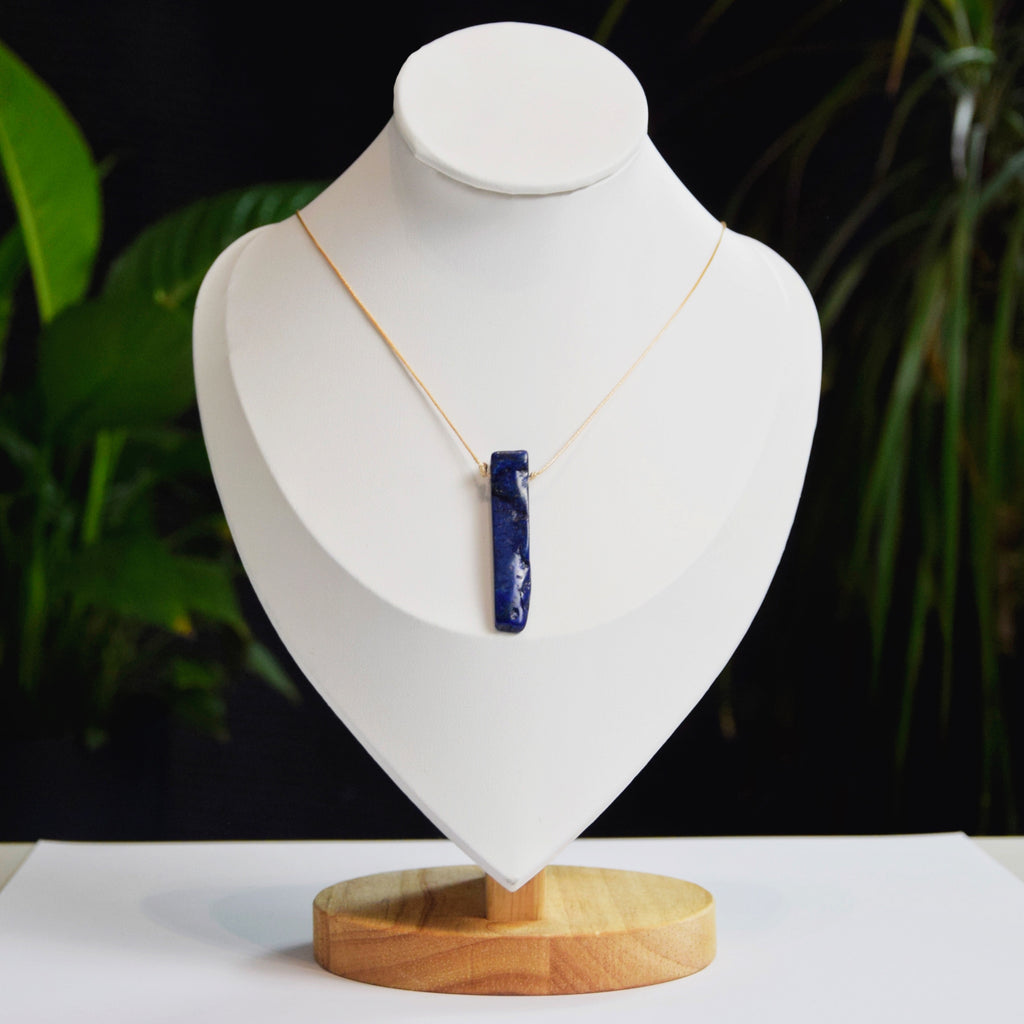 Natural Lapis Lazuli stone on an adjustable cord