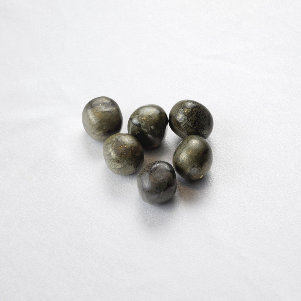 Natural Pyrite stone on an adjustable white cord