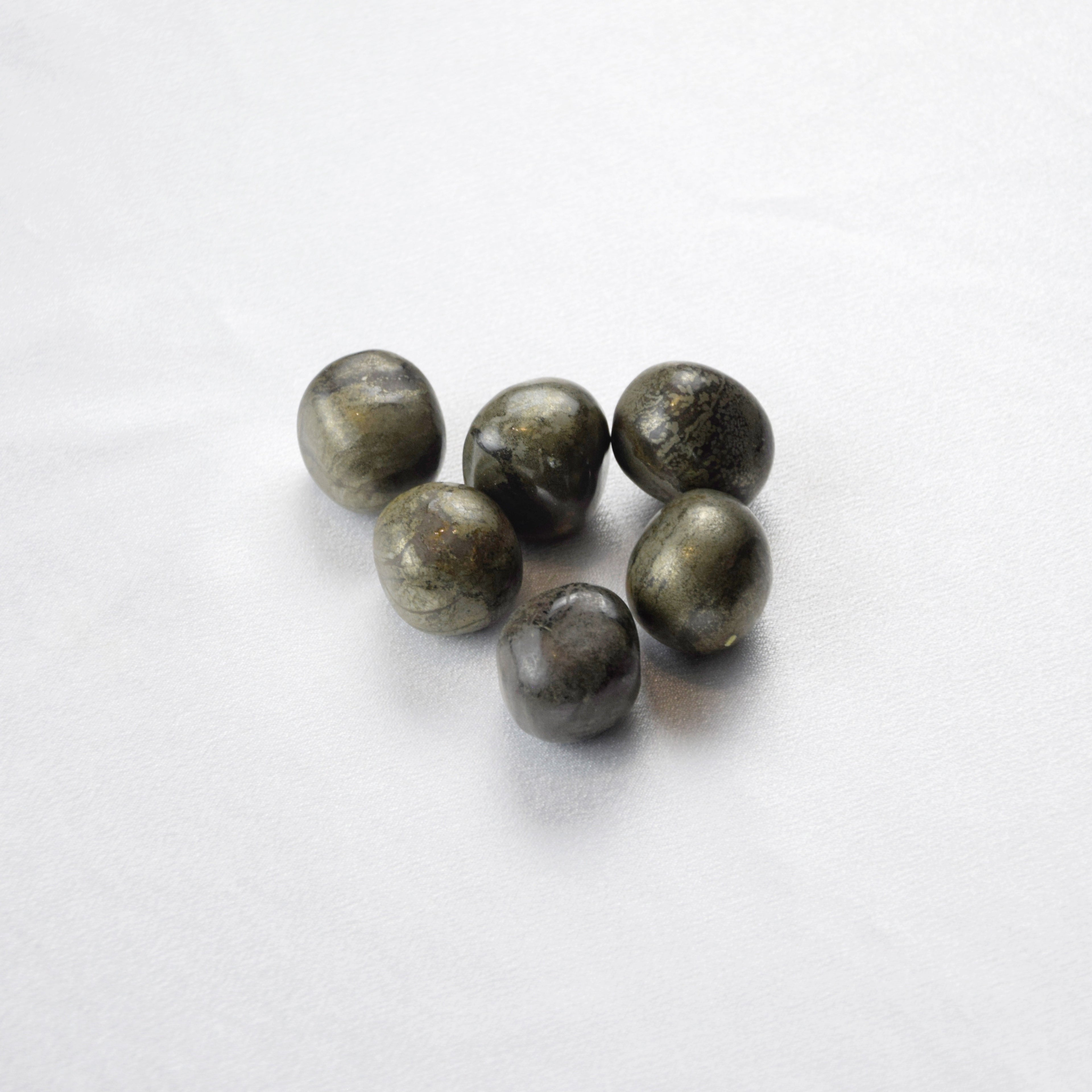 Natural Pyrite stone on an adjustable white cord