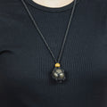 Natural Pyrite stone on an adjustable black cord