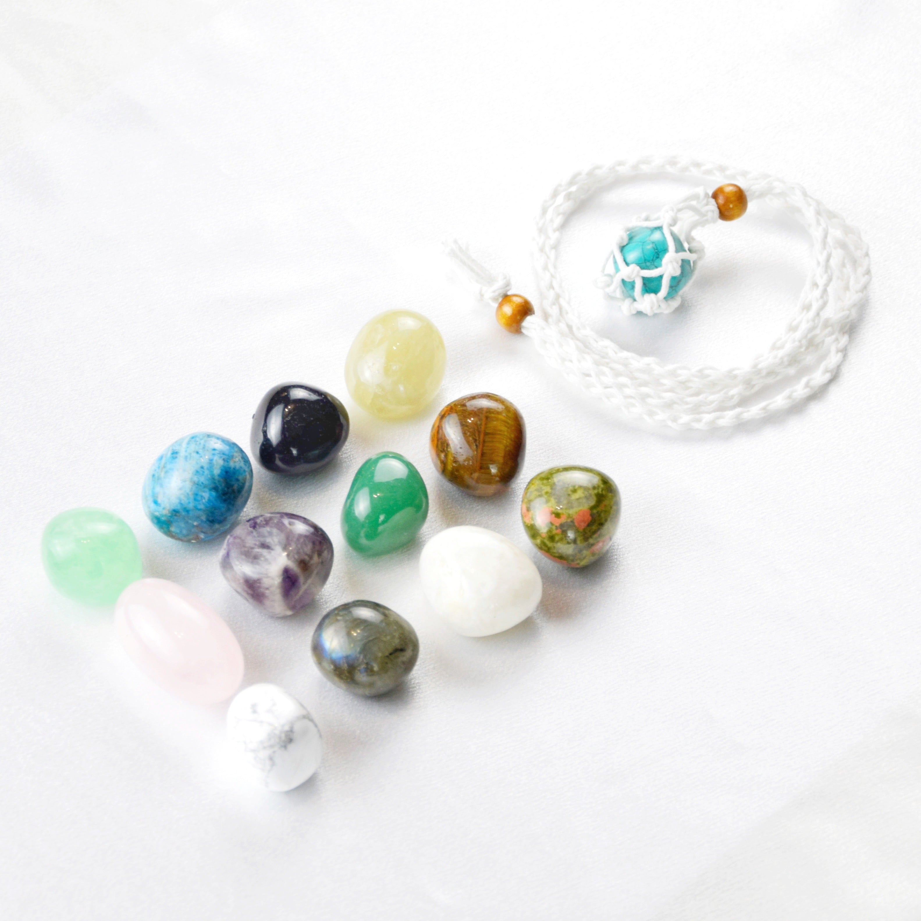 Natural Turquoise stone on an adjustable white cord