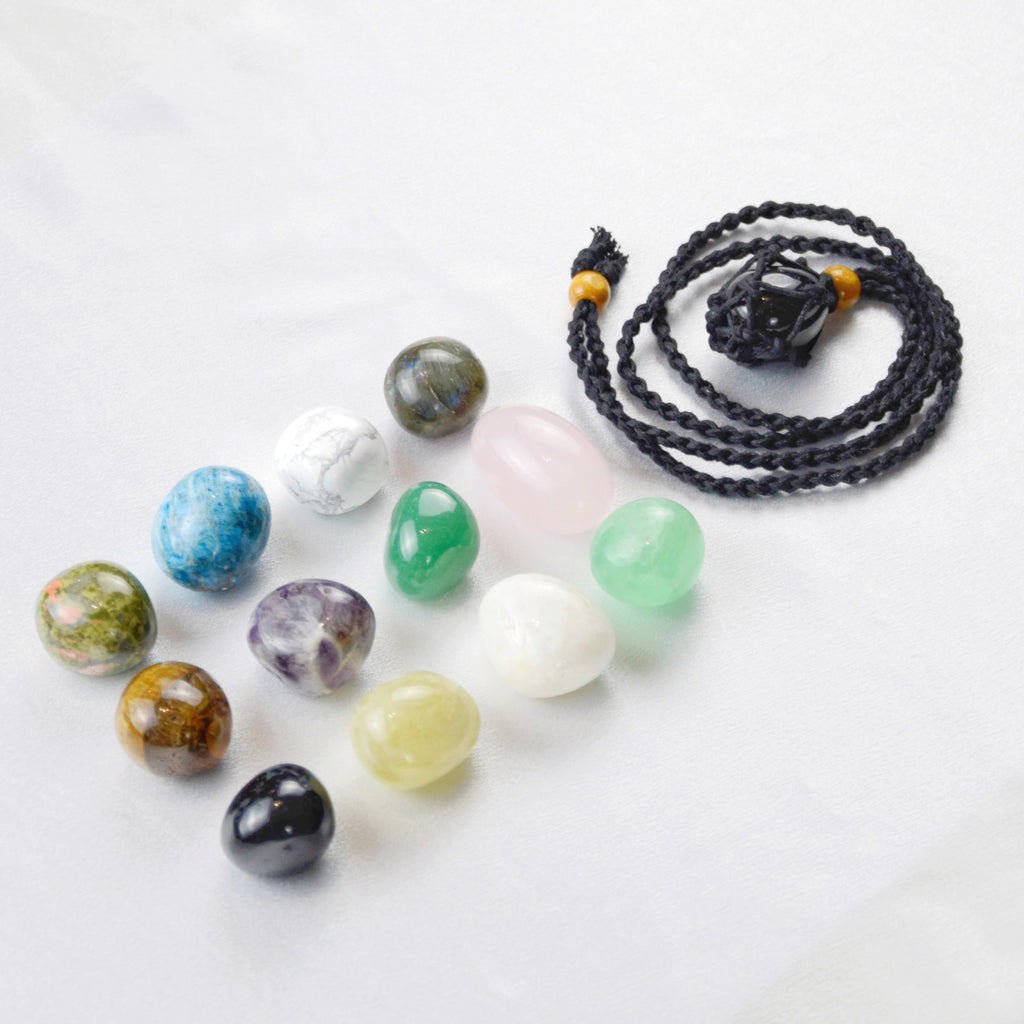 Natural Black Tourmaline stone on an adjustable black cord