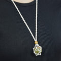 Natural Unakite stone on an adjustable white cord
