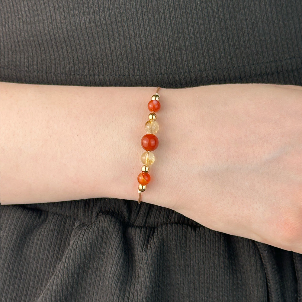 Bracelet made of Carnelian and Citrine stones