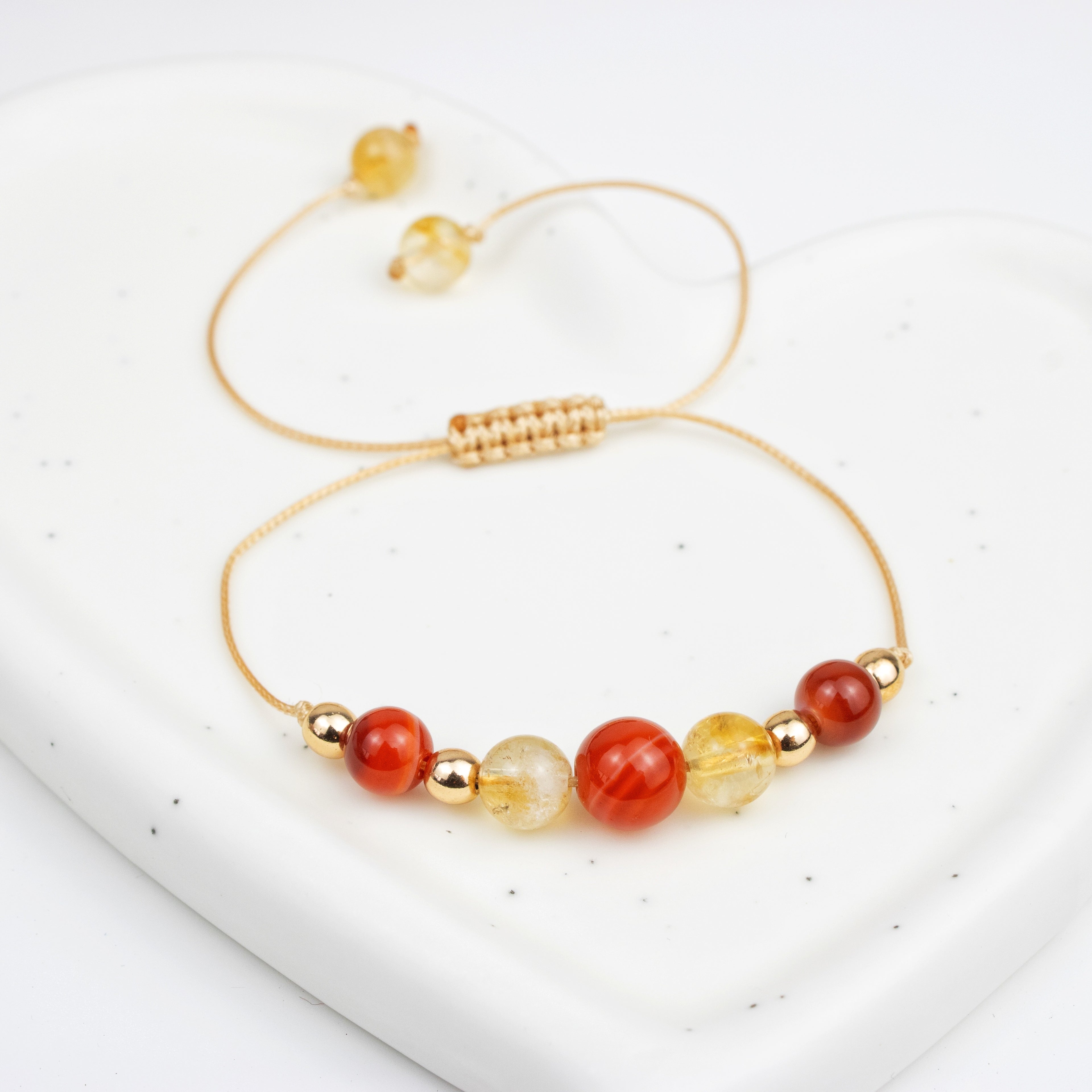 Bracelet made of Carnelian and Citrine stones