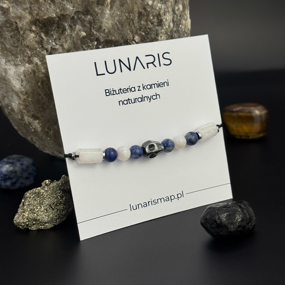 Men’s Lapis Lazuli Moonstone Black Quartz Bracelet