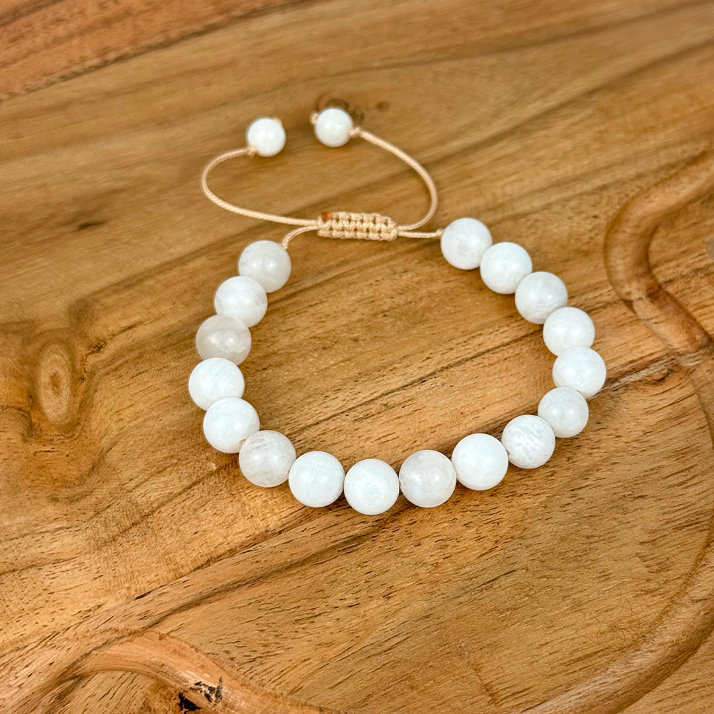 Moonstone Bracelet 8MM on a Cord