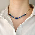 Necklace made of natural Apatite, Turquoise, and Lapis Lazuli beads