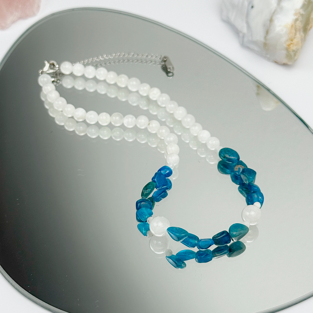 Apatite Moonstone Necklace on Chain