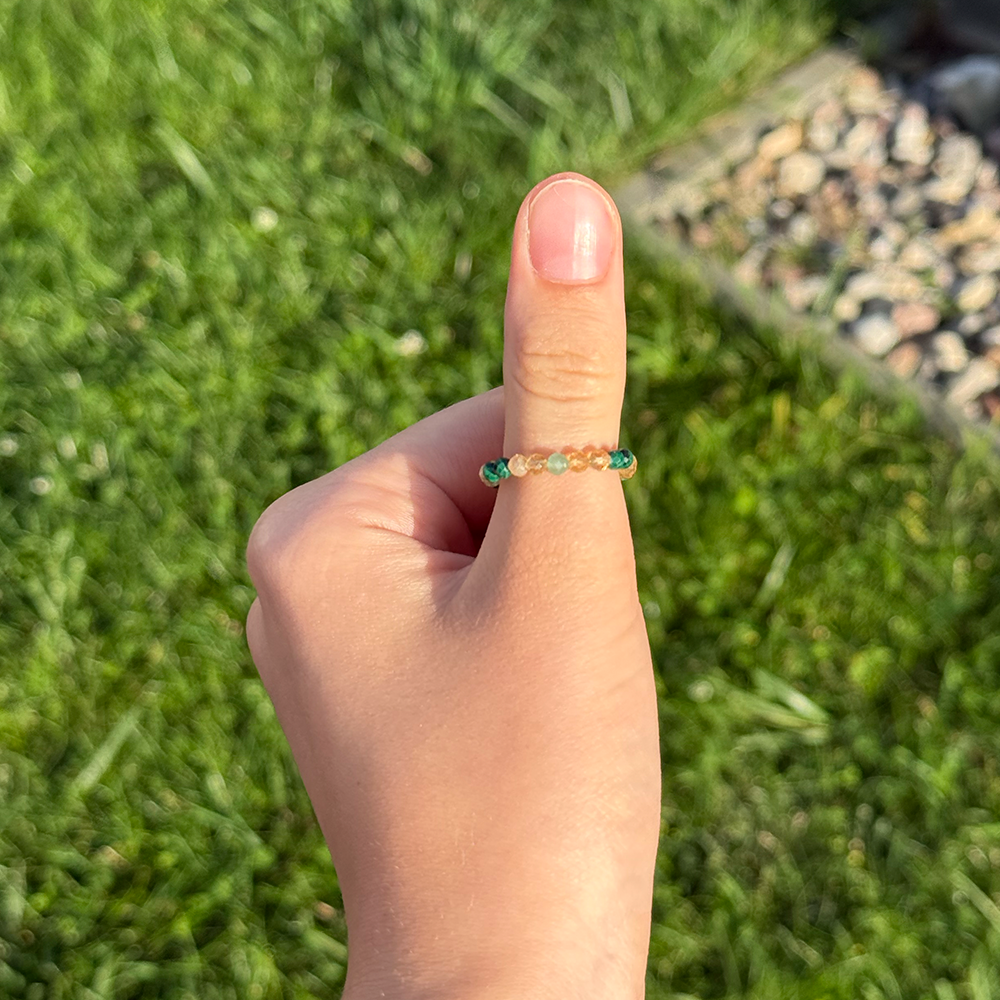 Citrine Aventurine Malachite Ring