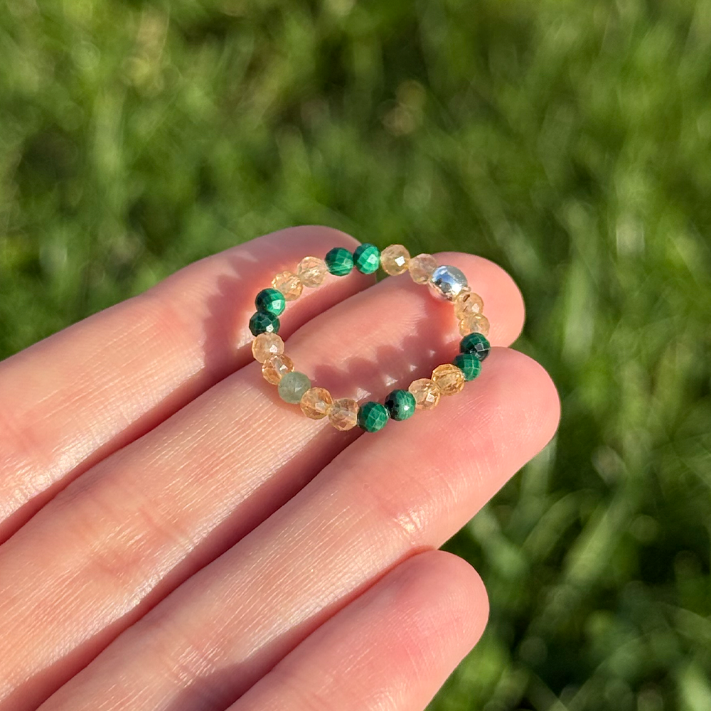 Citrine Aventurine Malachite Ring
