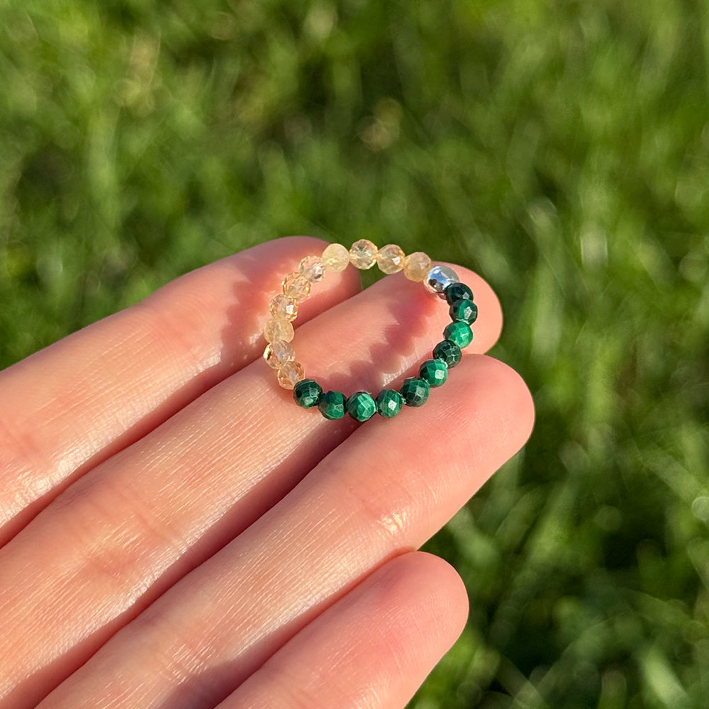 Citrine Malachite Ring
