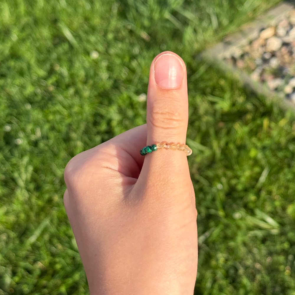 Citrine Malachite Ring