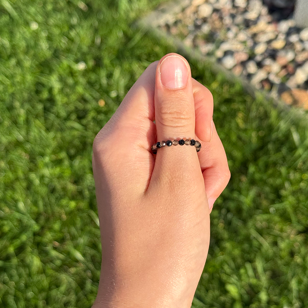 Smoky Quartz Tourmaline Ring