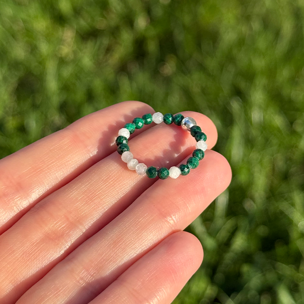 Malachite Moonstone Ring