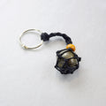 Keychain with a natural Pyrite stone on a cord