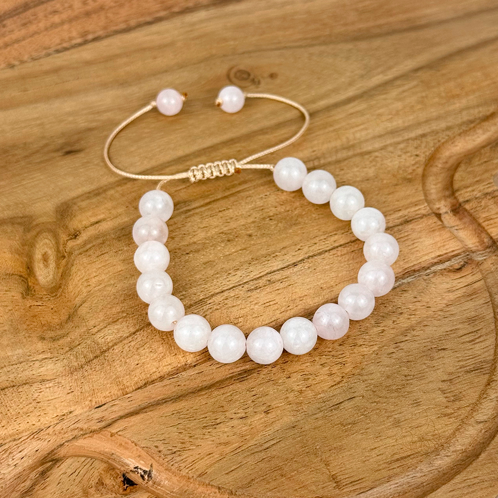 Pearl bracelet on a wooden surface